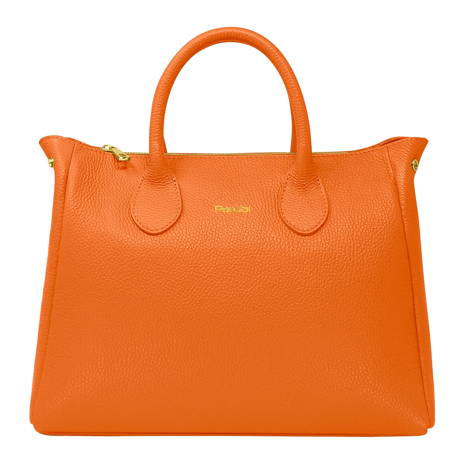 Borsa Donna a Mano con Tracolla, In Vera Pelle Morbida, Made in Italy, Modello Ada Parubi Borse Arancione - vista 168